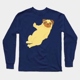 Adorable Pug Showing Their Belly Long Sleeve T-Shirt